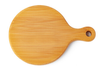 Wooden board isolated on white background, close up
