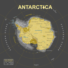 Map of Antarctica - Gold Themed © Chama Makungu