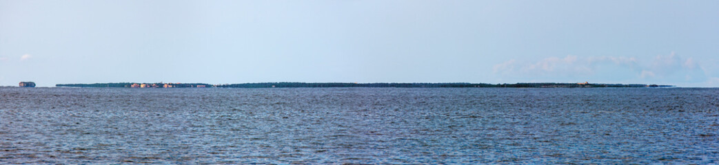 the island of Pianosa view from the beach of Cavoli, in the Elba island.