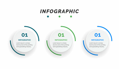 Business data visualization. Process chart. Abstract elements of graph, diagram with steps, infographic template with 3 options. Vector illustration.