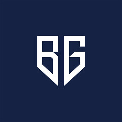 initials letter BG with shield logo design template vector