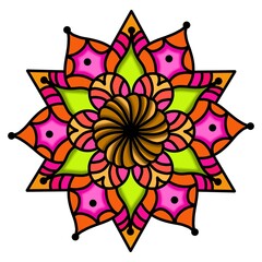 Mandala Flower Decorative Elements Vintage Oriental Pattern