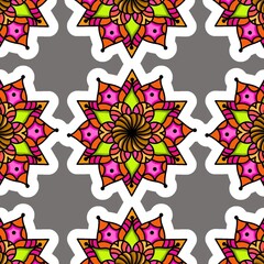 Mandala Flower Decorative Elements Vintage Oriental Pattern