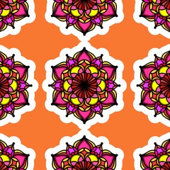 Mandala Flower Decorative Elements Vintage Oriental Pattern