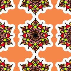 Mandala Flower Decorative Elements Vintage Oriental Pattern