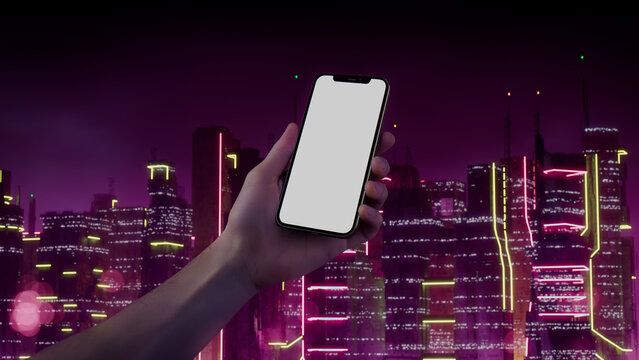 Smartphone Mockup. Futuristic Design. 