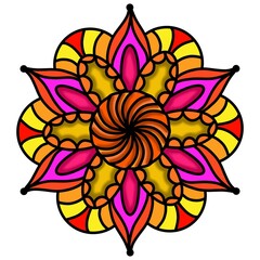 Mandala Flower Decorative Elements Vintage Oriental Pattern