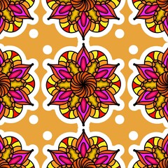 Mandala Flower Decorative Elements Vintage Oriental Pattern