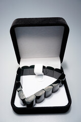 Black jade bracelet isolated on  background