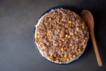 Traditional delicious Turkish cuisine; local pilaf (Turkish name; Sivas Divrigi pilavi, Sivas pilavi, Divrigi pilavi)