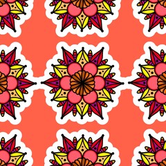 Mandala Flower Decorative Elements Vintage Oriental Pattern