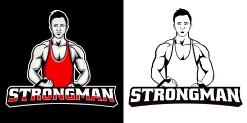 muscle man esport logo mascot design