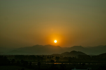 sunset in the mountains