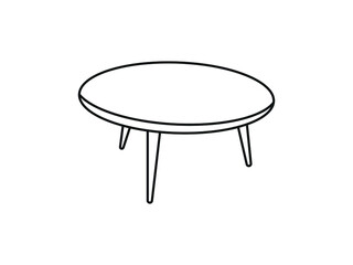  Tea table line icon concept. Tea table vector linear illustration, symbol, sign.  Tea table vector.tea table. creative  Business design