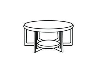  Tea table line icon concept. Tea table vector linear illustration, symbol, sign. Tea table vector.tea table. creative Business design