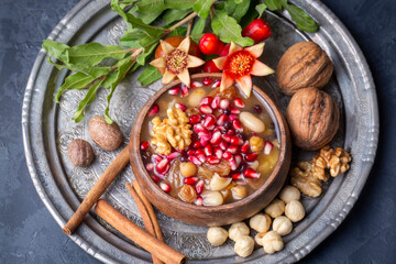 Traditional delicious Turkish dessert; Ashura (Asure)