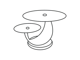  Tea table line icon concept. Tea table vector linear illustration, symbol, sign.  Tea table vector.tea table. creative  Business design