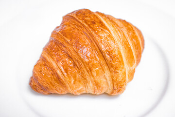 Croissant  on white background for bakery, food and eating concept