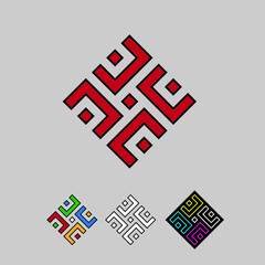 Abstract logo with letter U C and N