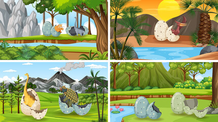 Scene with dinosaurs in the forest © blueringmedia