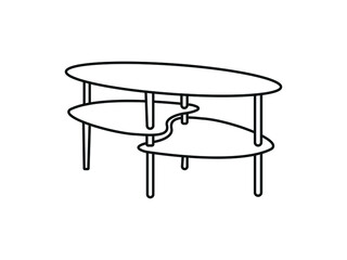  Tea table vector. tea table. Tea table line icon concept. Tea table vector linear illustration, symbol, sign.