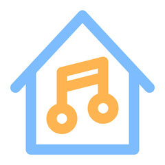 music colored line icon