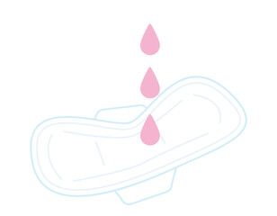 生理用ナプキン　生理用品　女性　イラスト