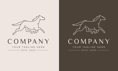 Horse logo icon linear style. Vector logo design Templates