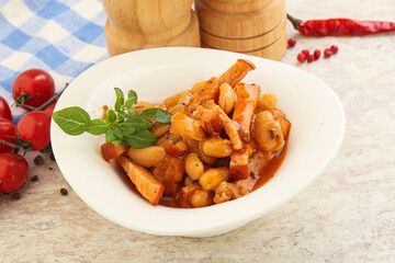 Roasted pork with white beans