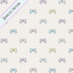 seamless pattern with dots and ribbons