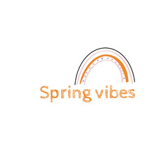 Vector illustration of spring lettering isolated set with decorative elements of sun, chickens, willow, tulip