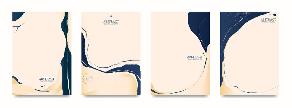 Set of creative, hand-drawn, abstract backgrounds. Vector.