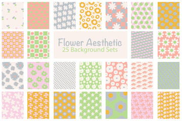 Flower Aesthetic Background Graphic Sets