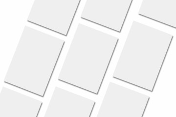 Blank paper illustration for mockup. Flyer or poster. 3D Rendering.