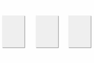 Blank paper illustration for mockup. Flyer or poster. 3D Rendering.