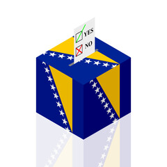 bosnia and herzegovina ballot box. vector illustration