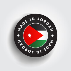 Made in Jordan text emblem badge, concept background
