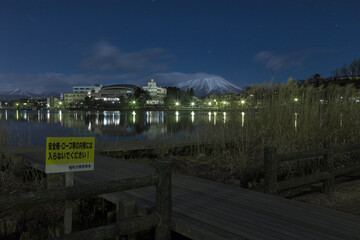 夜の岩手山（高松の池）