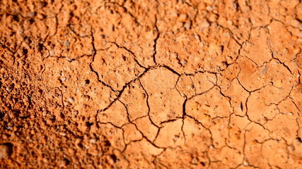 Drought problem. Dehydrated soil. Ecological disaster.