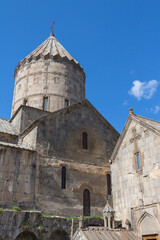 Fototapeta premium View of the Tatev Monastery in a picturesque place in the mountains. Armenia
