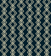 Abstract geometric background. Vector seamless pattern with rhombuses and zigzag lines. Vintage diamond wallpaper print