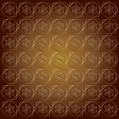 Islamic typical pattern in gold brown color.