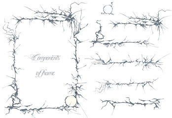 Frame in fantasy design. Magic border. [Vector set]