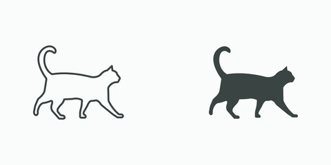 cat, pet, animal, kitten icon vector symbol set isolated	