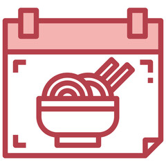 RAMEN red line icon,linear,outline,graphic,illustration