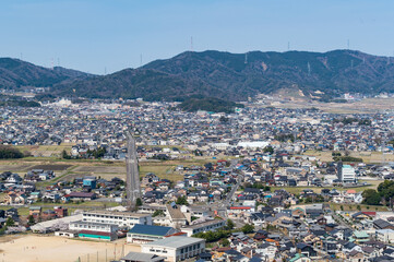 Fototapeta na wymiar 福井県敦賀市の街並み　衣掛山からの眺望