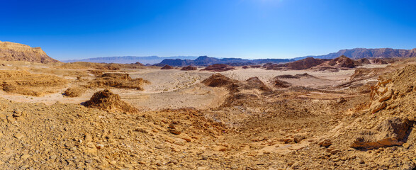 Panoramic view of the rock formations, Timna desert park