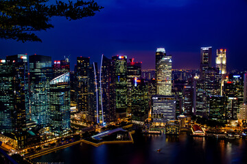 Fototapeta na wymiar Singapur_by_Night_View_from_Marina_4