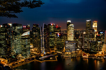 Fototapeta na wymiar Singapur_by_Night_View_from_Marina_3