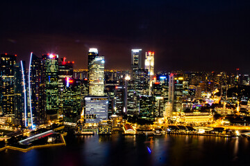 Fototapeta na wymiar Singapur_by_night_View_from_Marina_2